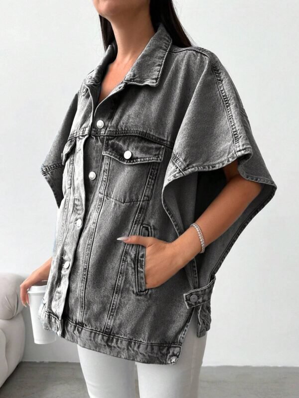 Cottnline Veste en jean manches courtes – Image 4