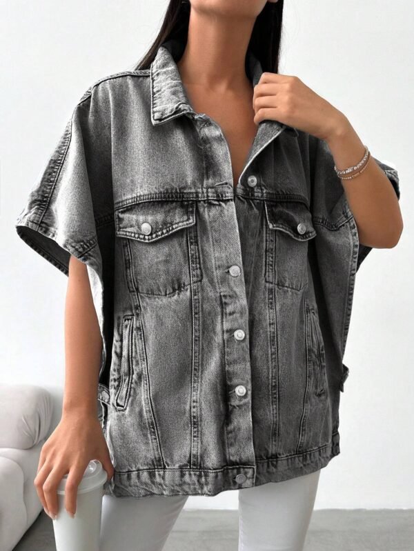 Cottnline Veste en jean manches courtes – Image 5