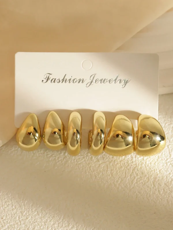 6 pièces/12 pièces/Set de boucles d'oreilles créoles – Image 6
