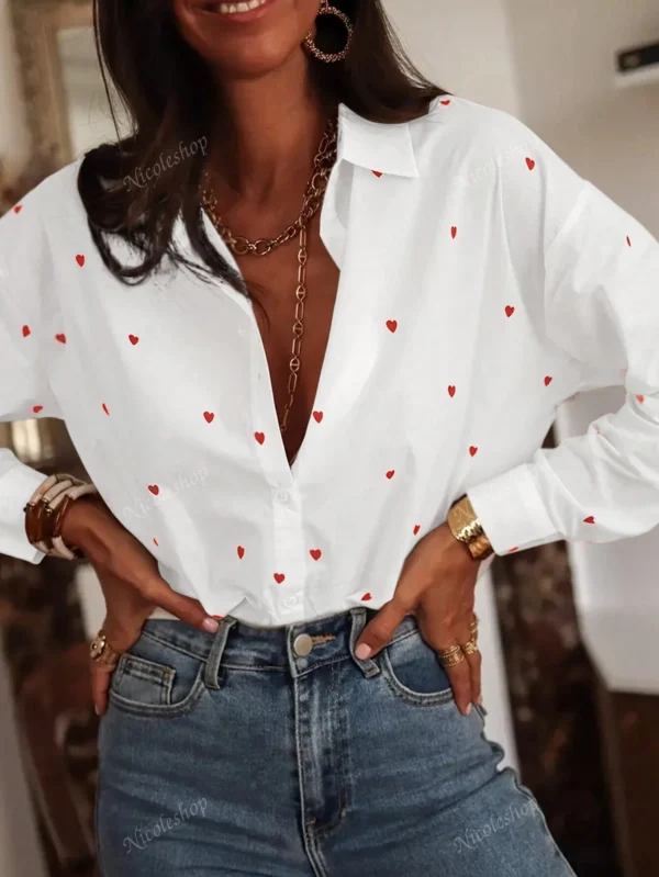 1 pièce Chemise imprimée cœur – Image 5