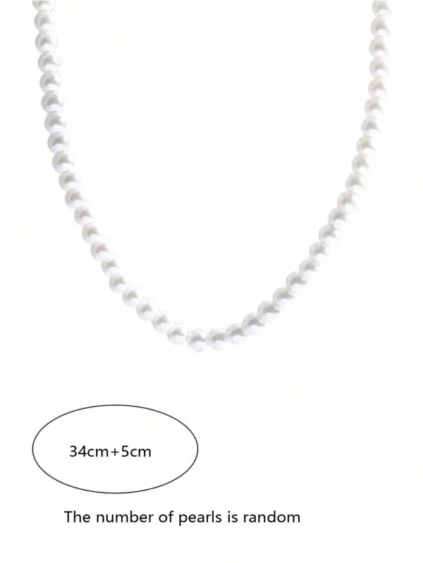 1 pièce Collier style vintage avec perles factices – Image 5