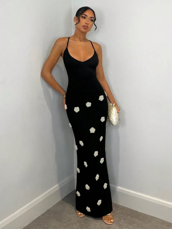 SHEIN BAE Robe au crochet 3D à fleurs – Image 2