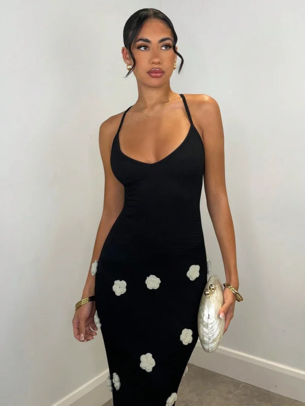 SHEIN BAE Robe au crochet 3D à fleurs – Image 5