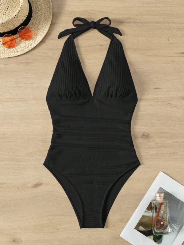 SHEIN Swim Maillot bain col VDos nu – Image 5