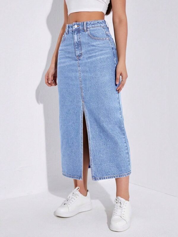 SHEIN EZwear JupeDécontractée à fenteDe poche – Image 4