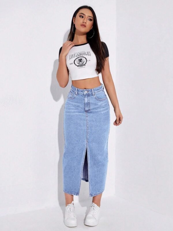 SHEIN EZwear JupeDécontractée à fenteDe poche – Image 5