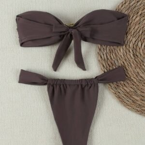 Bikini bandeau européen unicolore été