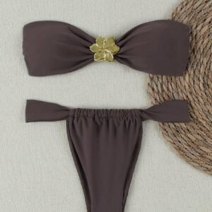 Bikini bandeau européen unicolore été