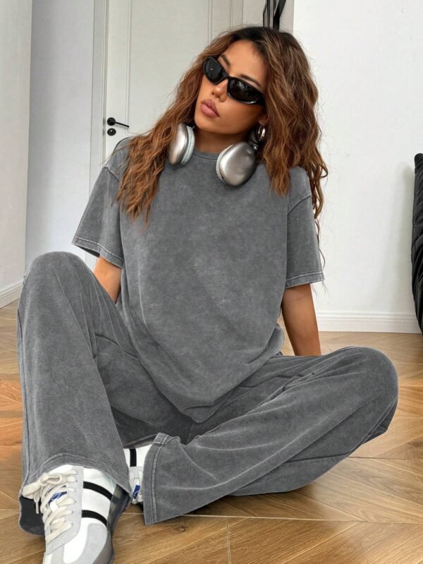 SHEIN EZwear Ensemble pantalon casualDélavé