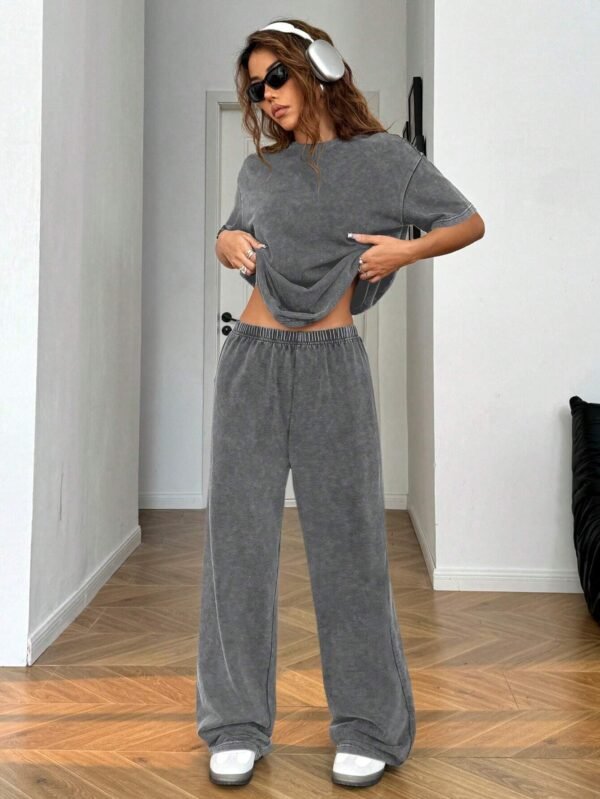 SHEIN EZwear Ensemble pantalon casualDélavé – Image 6