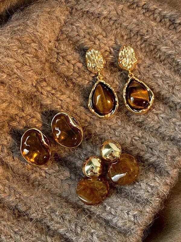 3 paires de boucles d'oreilles vintage élégantes – Image 3