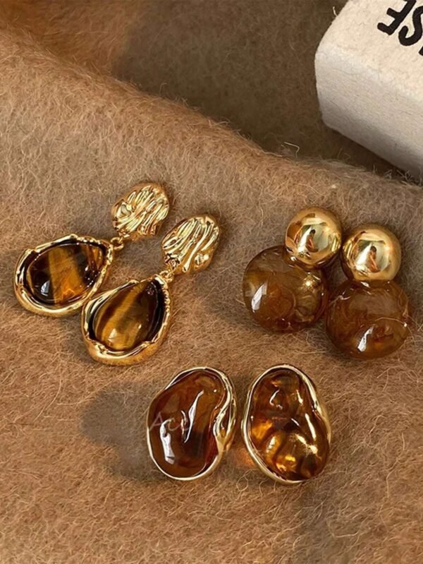 3 paires de boucles d'oreilles vintage élégantes