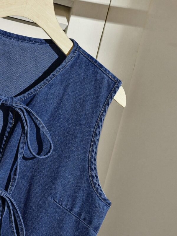 SHEIN EZwear Veste jeanDécontractée nœud – Image 4