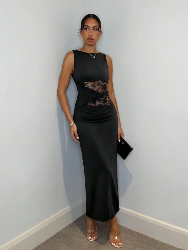 SHEIN BAE Robe longue en dentelle – Image 3