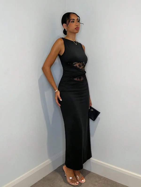 SHEIN BAE Robe longue en dentelle – Image 5