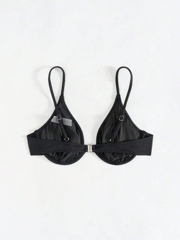SHEIN Swim Haut bikini uni bretelles fines – Image 2