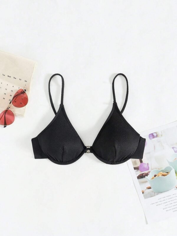 SHEIN Swim Haut bikini uni bretelles fines – Image 4