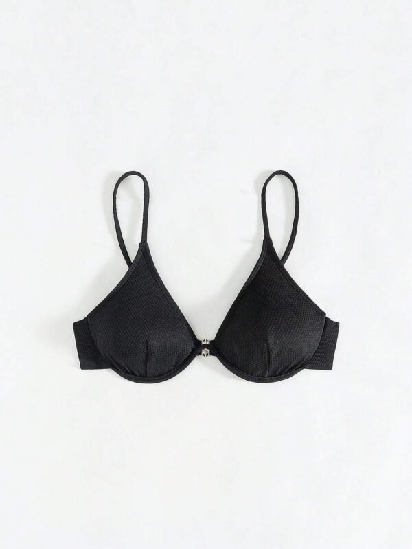 SHEIN Swim Haut bikini uni bretelles fines – Image 7