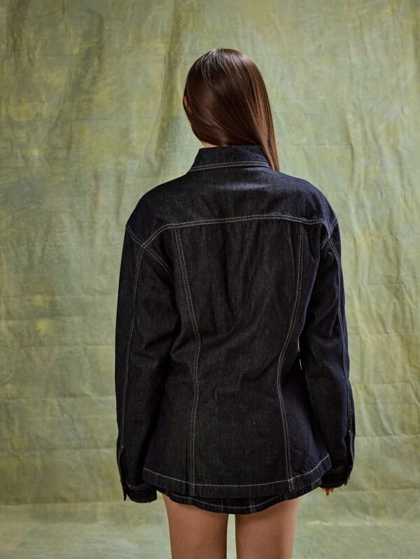 MUSERA Chemise jeanTaille serrée contrastée – Image 2