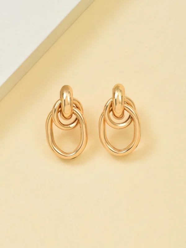 1 paire de boucles d'oreilles à tige dorées – Image 2