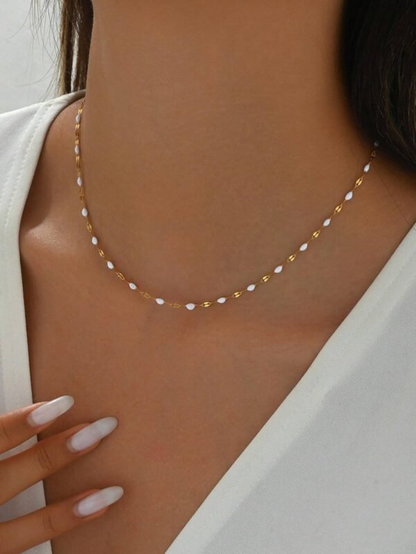Collier Goutte Huile Blanche – Image 3