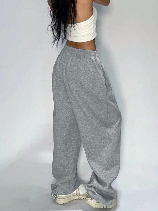 INAWLY Pantalon simple poche imprimé lettre – Image 2