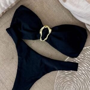 Bikini bandeau couleur unie sexy