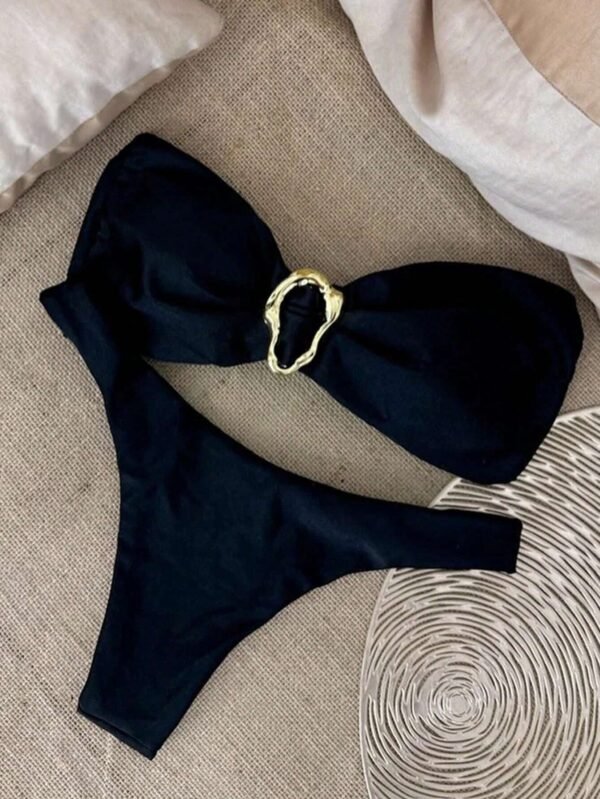 Bikini bandeau couleur unie sexy
