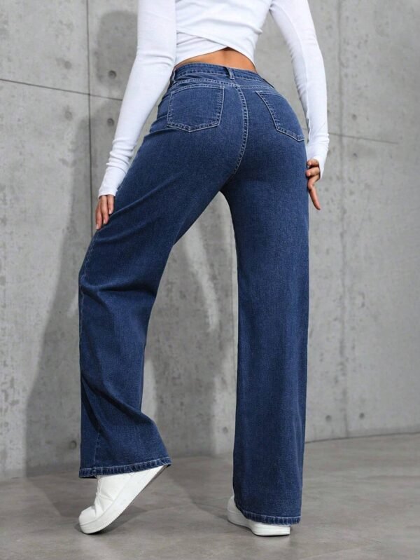 Jeanoix Jeans en jeanDélavé àTaille haute – Image 2