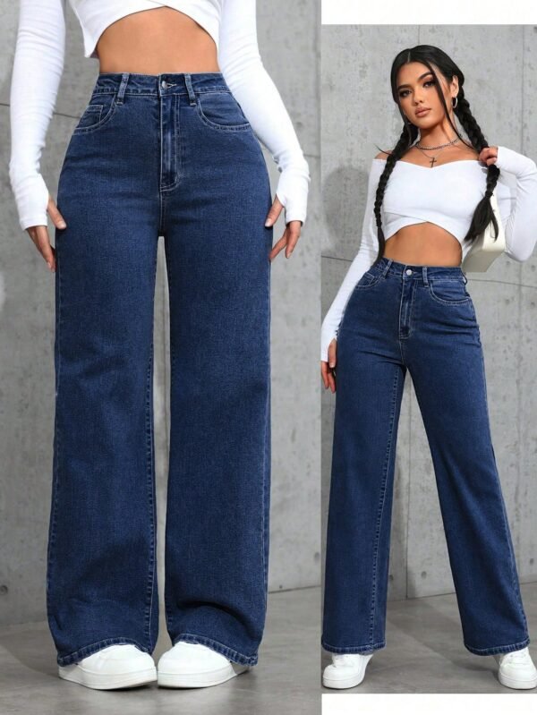Jeanoix Jeans en jeanDélavé àTaille haute – Image 3