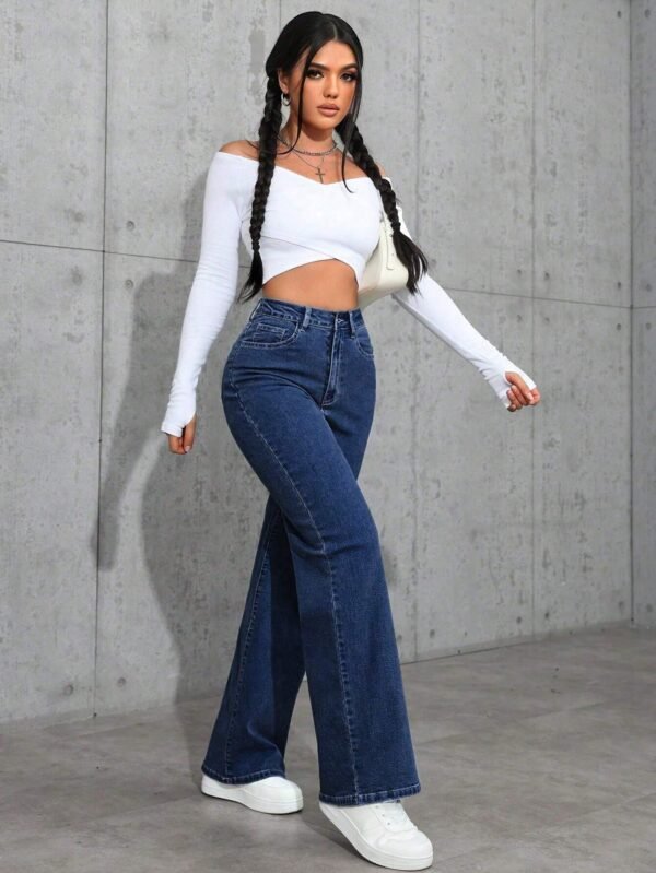 Jeanoix Jeans en jeanDélavé àTaille haute – Image 7