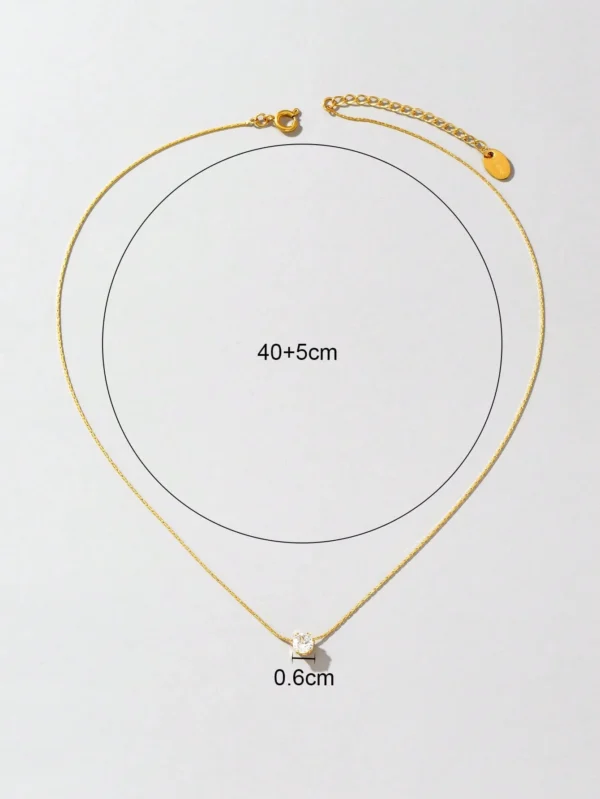 1 pièce Collier en acier inoxydable avec nœud en bambou – Image 8