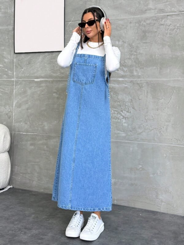 SHEIN Robe en jean longue poches – Image 6