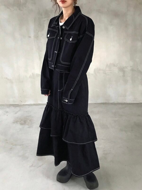 FRIFUL Ensemble jean veste jupe sirène – Image 2
