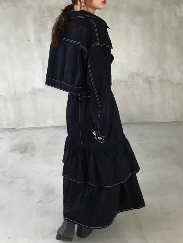 FRIFUL Ensemble jean veste jupe sirène – Image 5