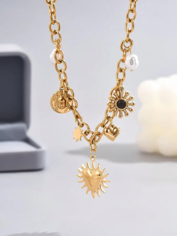 LIEBEIRIS 1 pièce Collier avec charm géométrique – Image 2