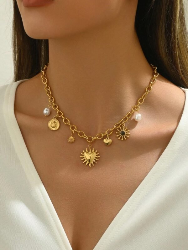 LIEBEIRIS 1 pièce Collier avec charm géométrique – Image 4
