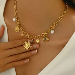 LIEBEIRIS 1 pièce Collier avec charm géométrique
