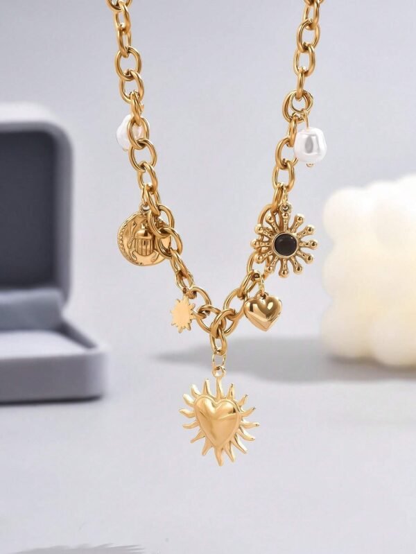 LIEBEIRIS 1 pièce Collier avec charm géométrique – Image 6