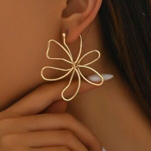 1 paire Boucles d’oreilles design floral creux