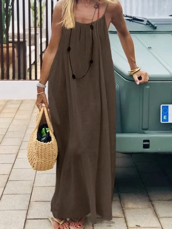 INAWLY Robe longue ample à dos ouvert – Image 3
