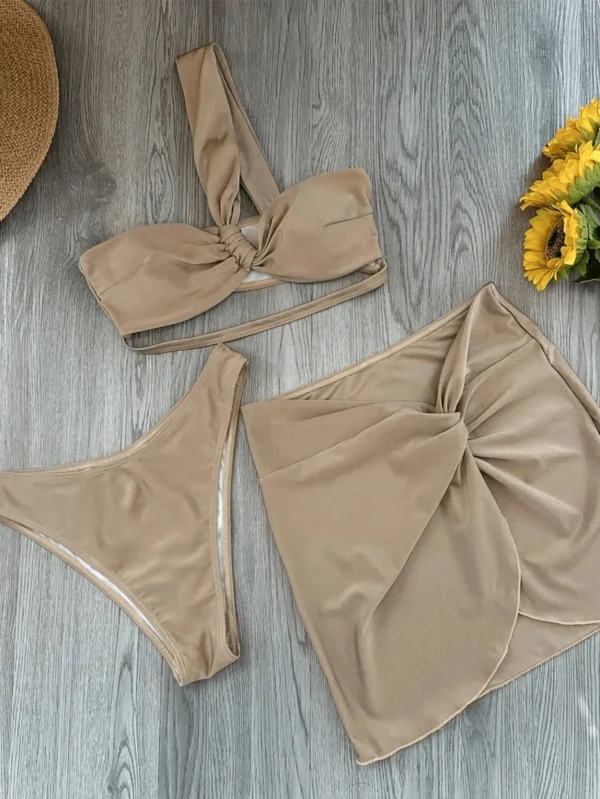 1 Set (3 Pièces) Bikini Bandeau Stylé – Image 4