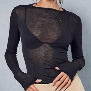 T-shirt élastiqueTransparent manches longues