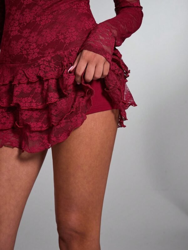 SHEIN BAE Robe mini élégante à ourlet à volants – Image 3