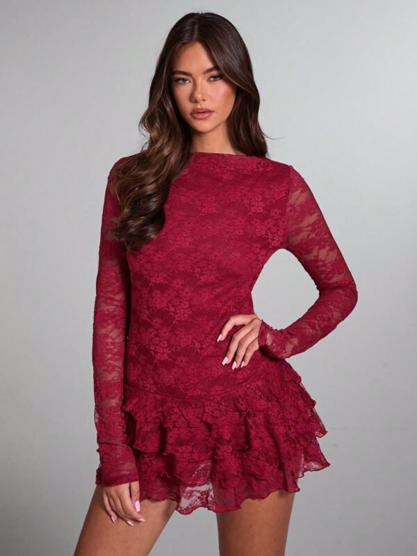 SHEIN BAE Robe mini élégante à ourlet à volants – Image 5