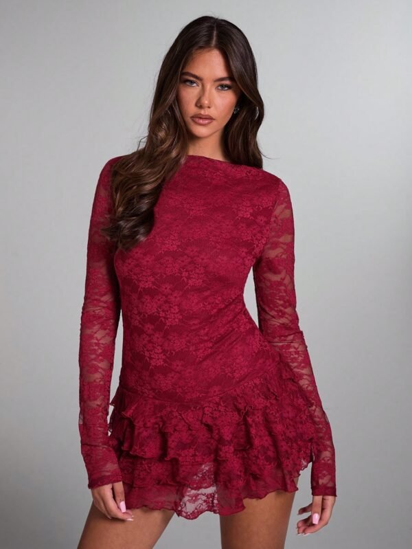 SHEIN BAE Robe mini élégante à ourlet à volants – Image 6