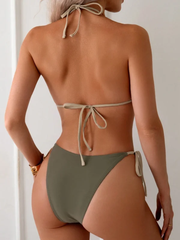 MaillotDe bain femme bordure coquille verte – Image 2