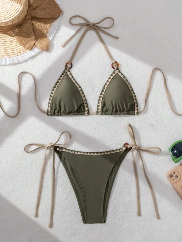 MaillotDe bain femme bordure coquille verte – Image 6