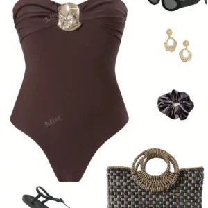Bikinx Maillot bain plissé bretelles