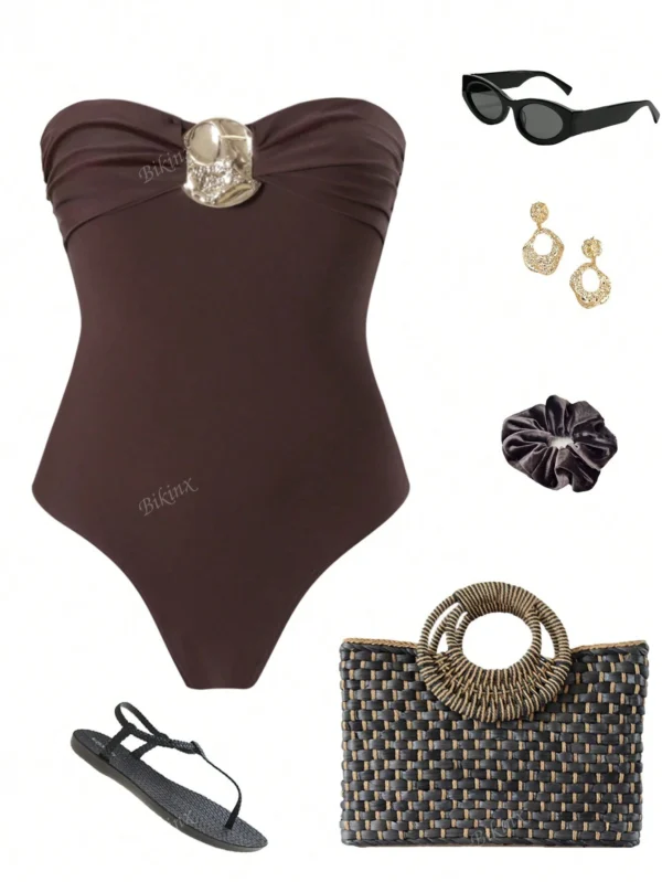 Bikinx Maillot bain plissé bretelles